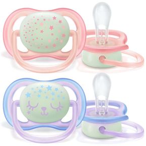 Пустушка Avent Ultra Air "Нічна", 0-6 міс, 2шт, для дівчаток SCF376 / 12 
